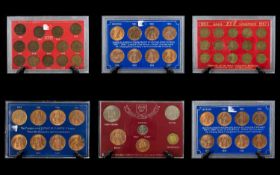 Royal Mint - British Coin Sets ( 6 ) Six Sets In Total. Comprises 1/ The Complete Set of Halfpennies