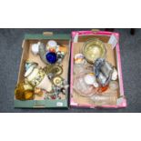 Two Boxes of Assorted Pottery and Glass