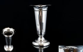 Silver Trumpet Form Vase Hallmarked Silv