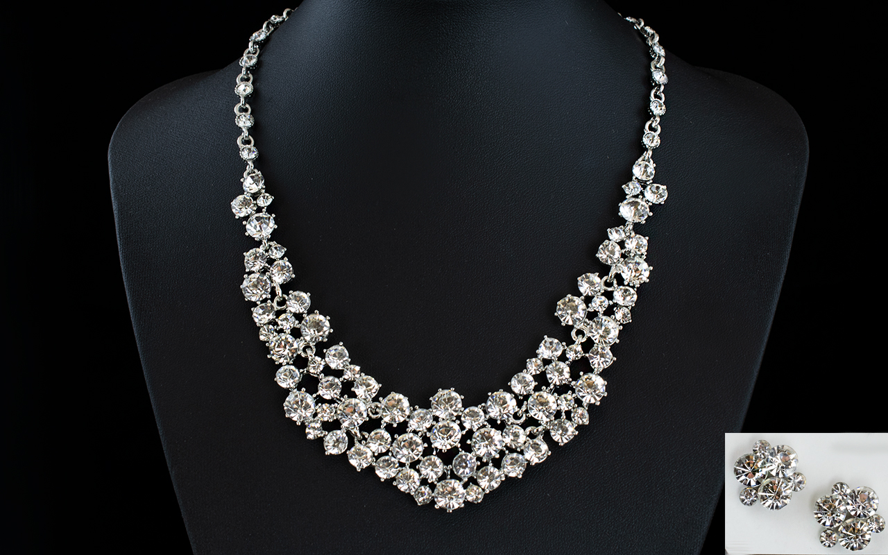 White Radiant Austrian Crystal Articulat