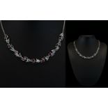 An 18ct White Gold Collarette Necklace S