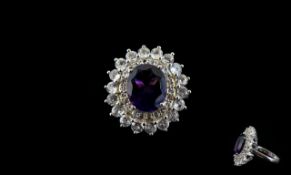 Amethyst White Topaz And Platinum Plated