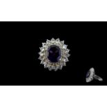 Amethyst White Topaz And Platinum Plated