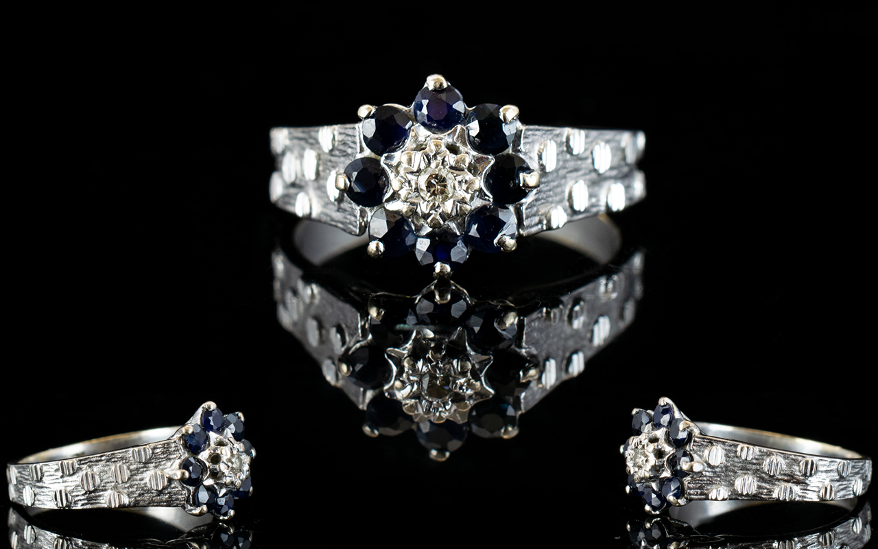 Ladies 18ct White Gold Sapphire and Diam