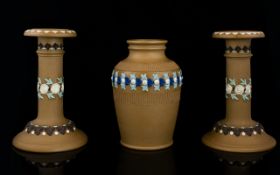 Doulton Lambeth Garniture Set in Art Nou