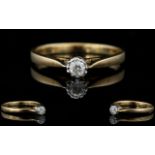 Ladies 9ct Gold Single Stone Diamond Rin