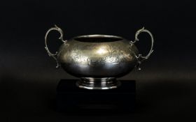 A Victorian Silver Plated Sugar Bowl Of