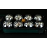 A Set of French Boules in a green canvas