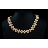 Peach Cultured Button Pearl Collar Neckl