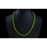 Peridot Rondelle Bead Necklace, over 100