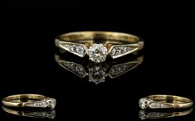 Ladies 9ct Gold Single Stone Diamond Rin