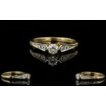 Ladies 9ct Gold Single Stone Diamond Rin