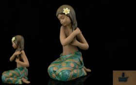 Lladro Porcelain Figurine - Pacific Jewell Polynesian Island Girl. Model No 2383.