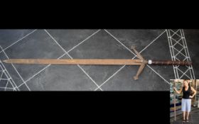 Two Handed Scottish Claymore Sword. Sword Has Some Issues, Surface Rust To Blade.