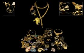 A Large Collection Of 1970's/80's Gold Tone Costume Jewellery A very good and varied collection to