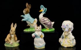 Beswick Beatrix Potter Figures ( 5 ) Five In Total. Comprises 1/ Jemima Puddleduck - 1st Version.