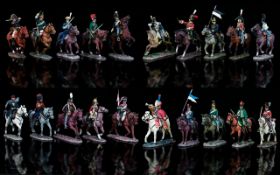 Delprado Hand Painted Collection of Lead Soldiers on Horse Back (20) pieces in total,