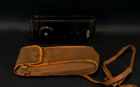 Excelda 'Folding Camera' Gramophone, Black Metal Case, Chrome Fitings, Working Order,