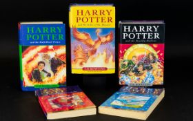 A Collection Of Harry Potter Books To Include Harry Potter And The Order Of The Phoenix,