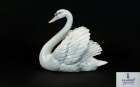 Lladro - Porcelain Figure of a Large Swan. Model No 5231. Sculpture Franciso Catala. Issued 1984 -