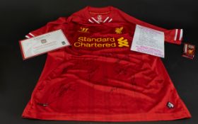 Liverpool F.C Official Club Issued Signed Shirt Signed by eleven members of the team.