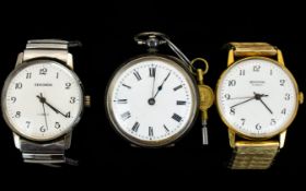 Gents Sekona Wristwatches Two in total, stainless steel and gilt cases,