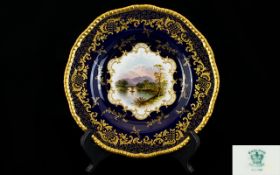 Coalport - Superb Quality 19th Century Hand Painted Porcelain Cabinet Plate.