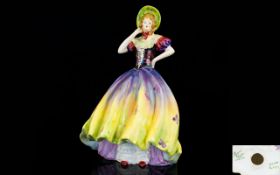 Rosina China Early Hand Painted Figurine ' Sylvia ' Pretty Lady. L.120, Rare Colour way. Height 7.