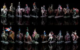 Del Prado Hand Painted Lead Soldiers on Horse Back. Collection of 20 Pieces includes 1.