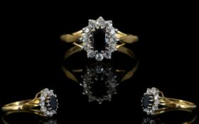 A 9ct Gold Stone Set Ring Flowerhead setting dress ring, fully hallmarked, ring size,