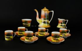 Noritake Tea Set, Comprising 6 Cups & 5 Saucers, Teapot, Milk Jug and Sugar Bowl, In Its Signature