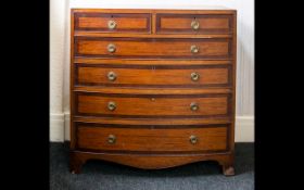 Edwardian Mahogany Chest Of Drawers Bow fronted chest comprising two drawers above four graduated