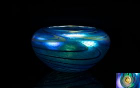 John Ditchfield Glasform Early And Signed Iridescent Glass Bowl Circa 1970's Signed John Ditchfield
