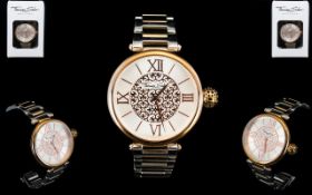 Thomas Sabo Ladies 1984 Contemporary Gold Tone and Steel Karma Watch (analogue) features filigree