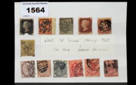 Small Selection Of Victorian GB Stamps including penny black (sadly damaged).