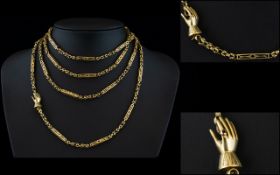 Victorian Period Superb Quality And Fancy Design 9ct Gold Guard/Muff Chain 58 inches/145 cm long,