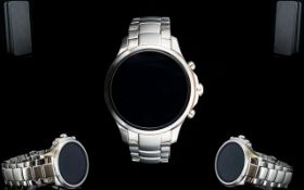 Emporio Armani ART 5000 - Two Dial Gents Stainless Steel Touchscreen Smart Watch.