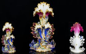 Samson - Style France Early 20th Century Hand Painted Porcelain Bridal Vase,