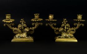 William IV Pair of Gilt Bronze Candelabra's. c.