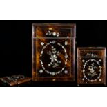 Regency - Nice Quality Tortoiseshell and Mother of Pearl Inlay - Hinged Card Case,