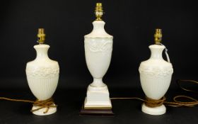 Three Wedgwood Lamps Two In neoclassical style,