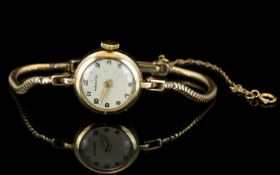 Ladies Marvin - Mechanical 9ct Gold Watch with Integral 9ct Gold String Bracelet with Twist