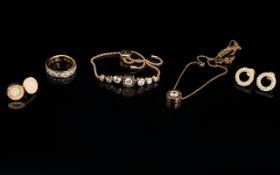 A Collection Of Michael Kors Rose Gold Tone And Crystal Set Jewellery Five items in total,