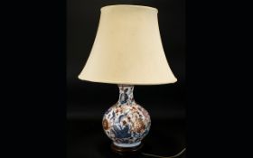 An Oriental Style Ceramic Table Lamp Of large proportions,