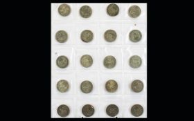 A Collection of British Silver ( Mostly Silver ) Florins - ( 20 ) In Total.