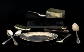 A Mixed Collection Silver Items To include a silver pin dish, hallmarked Birmingham 1906,