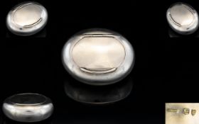 Samuel Mordan & Co Hinged Lidded Small Oval Shaped Pill Box.