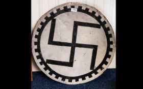 Painted Nazi Tin Sign, Of Circular Form.