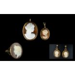 Ladies - Collection of 9ct Gold Cameo Jewellery ( 6 ) Pieces In Total.