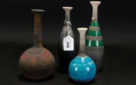 Philip Chan Studio Art Pottery A Collection Of Four Signed Vases Each in good condition,